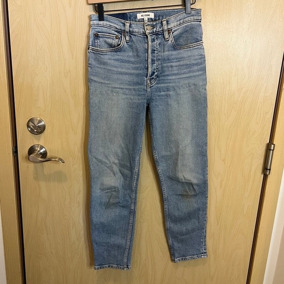 Re/Done 90s High-Rise Ankle Crop Jeans - Picture 1 of 7